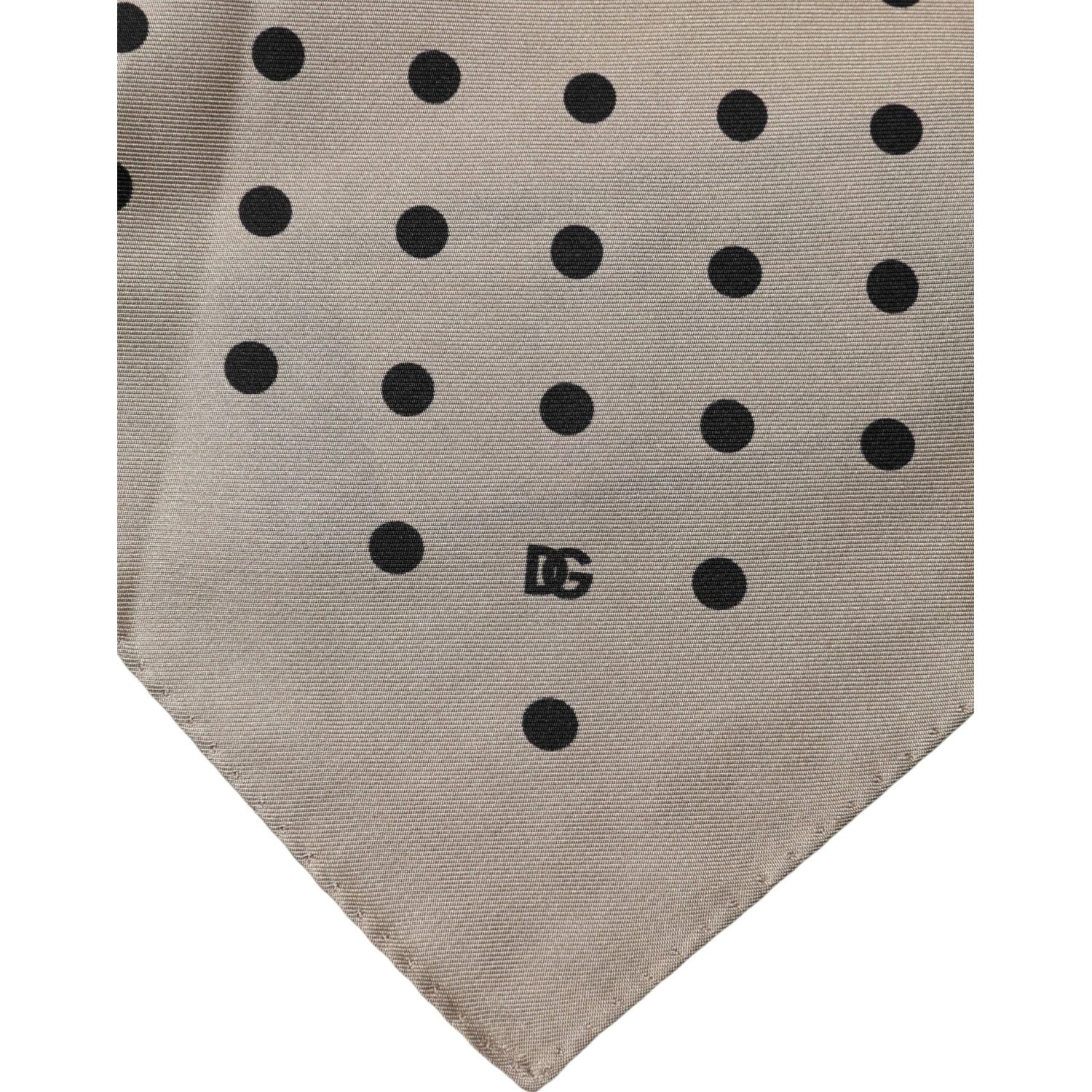 Dolce & Gabbana Brown Polka Dot Square Handkerchief Scarf