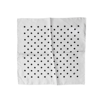 Dolce & Gabbana White Polka Dot Square Handkerchief Scarf