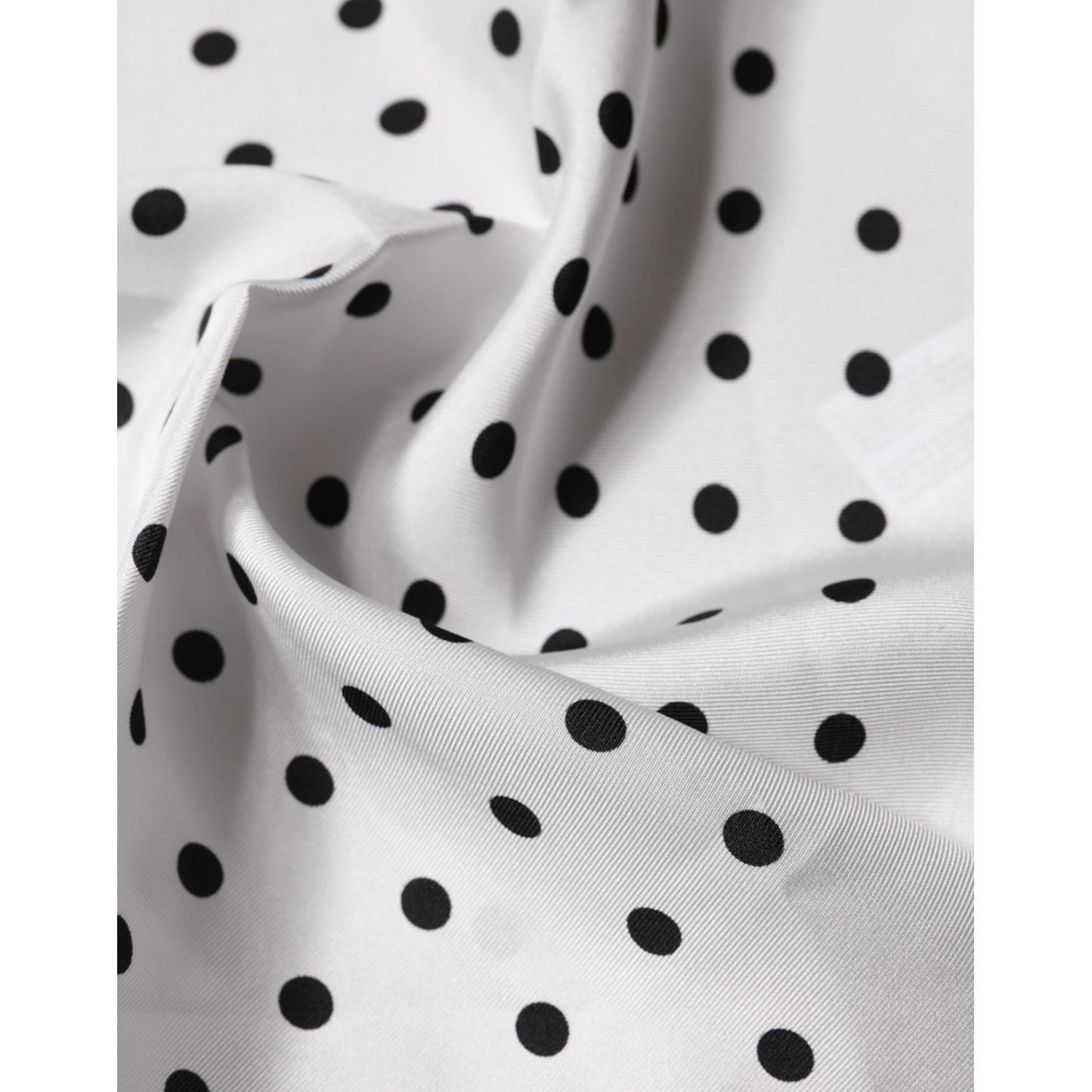 Dolce & Gabbana White Polka Dot Square Handkerchief Scarf
