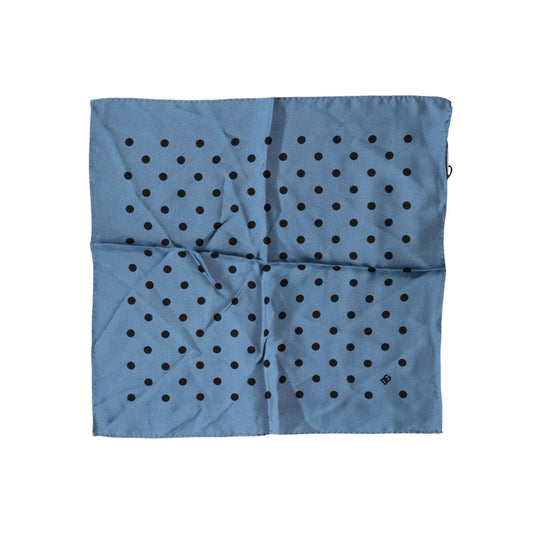 Dolce & Gabbana Blue Polka Dot Square Handkerchief Scarf