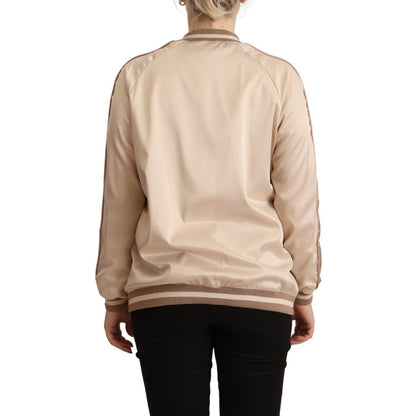 Twinset Bomber Full Zip Beige Long Sleeves Polyester Jacket