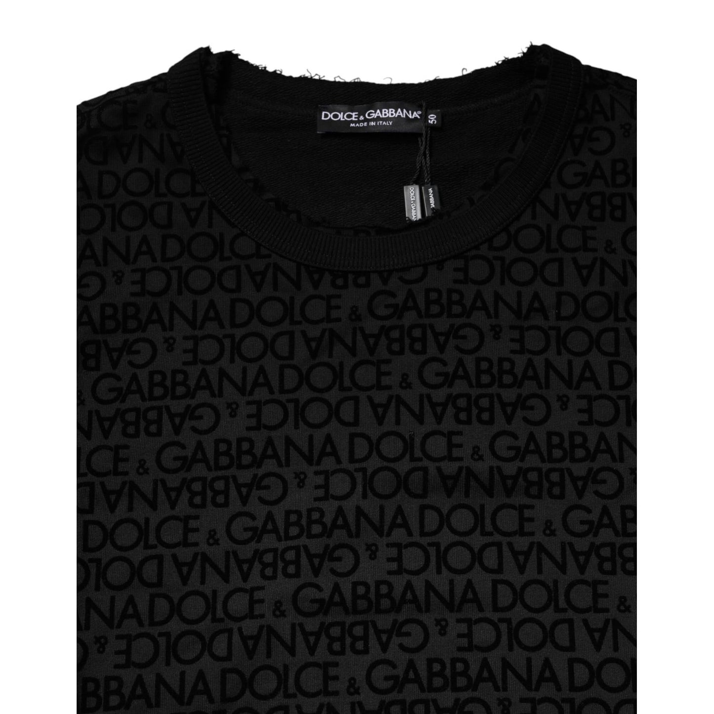 Dolce & Gabbana Black Monogram Crew Neck Sweatshirt Sweater
