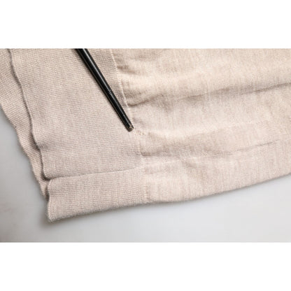 Dolce & Gabbana Beige Cashmere Collared PoloPullover  Sweater