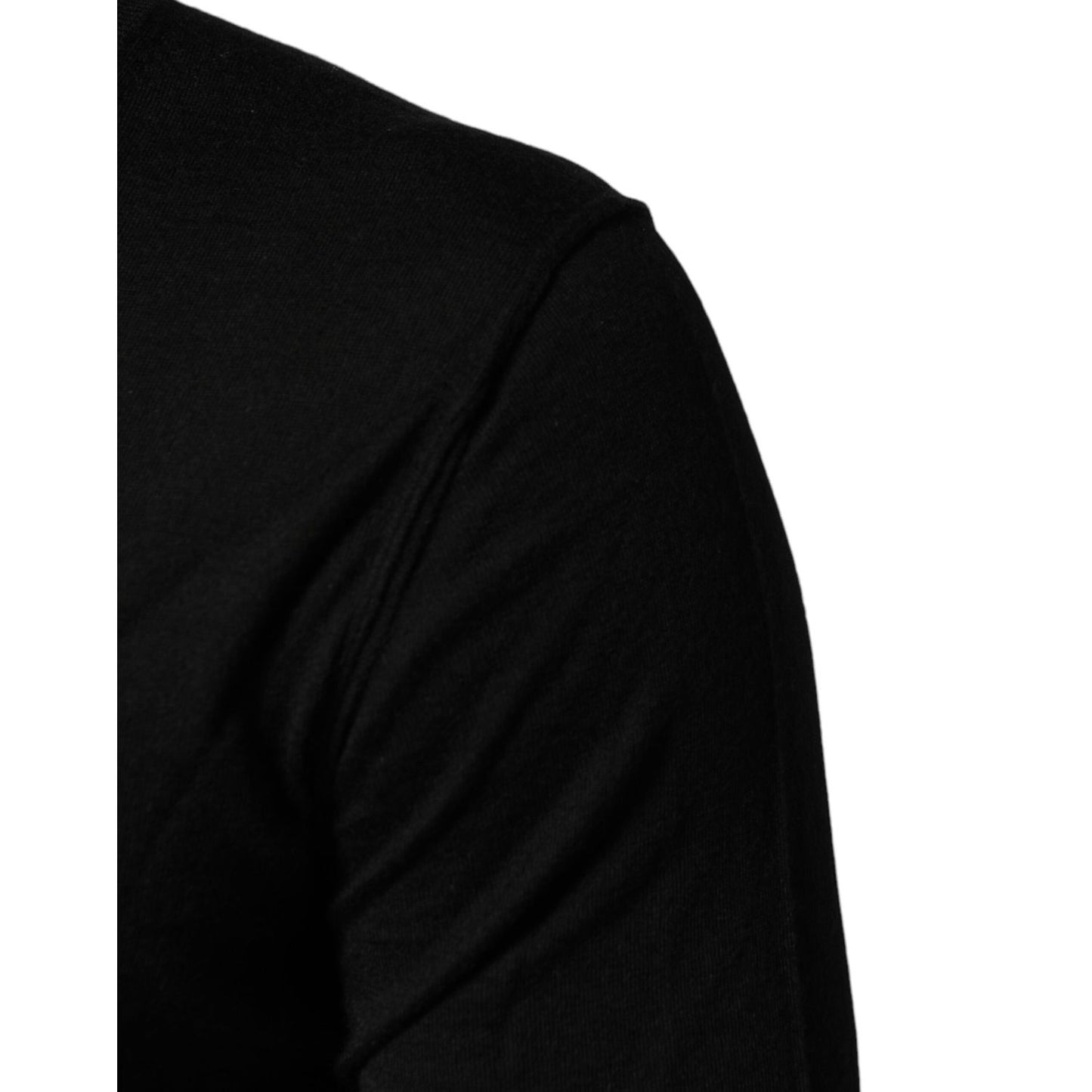 Dolce & Gabbana Black Cashmere V-Neck Men Pullover Sweater