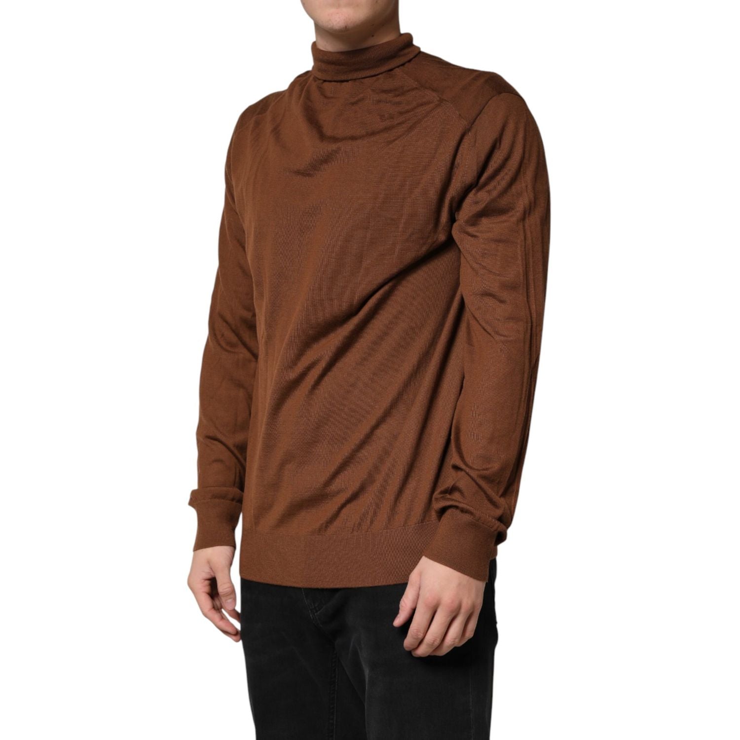 Dolce & Gabbana Brown Cashmere Turtle Neck Pullover Sweater