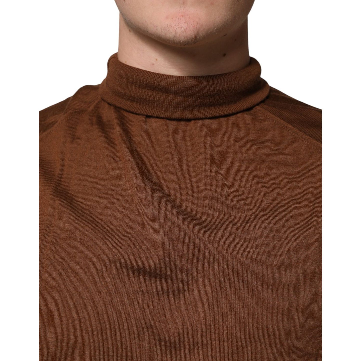 Dolce & Gabbana Brown Cashmere Turtle Neck Pullover Sweater