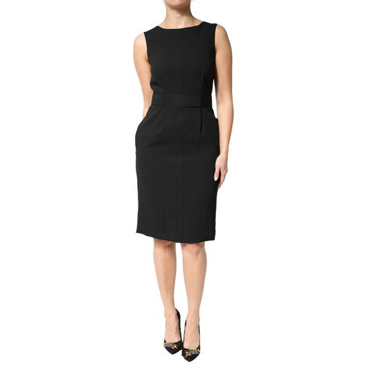 Dolce & Gabbana Black Sleeveless Sheath Knee Length Dress