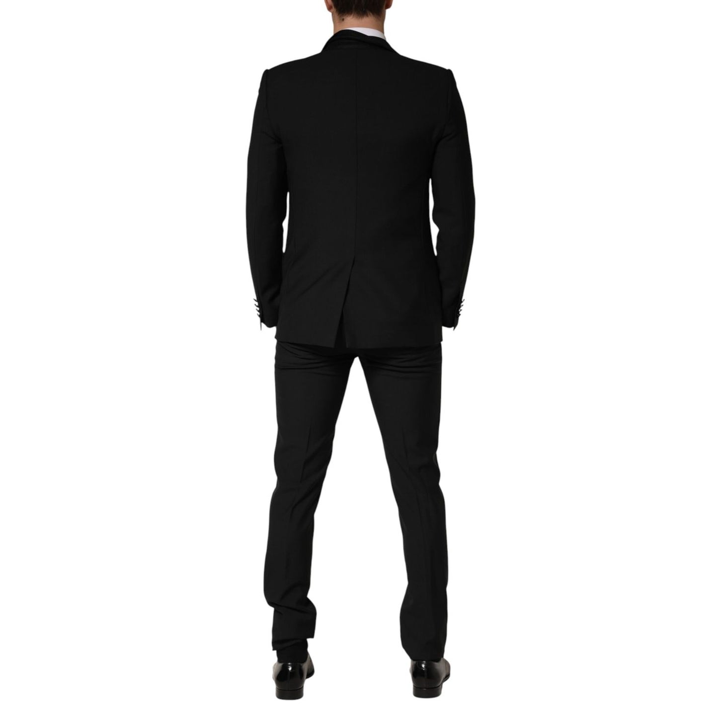 Dolce & Gabbana Black Wool Single Breasted 3 Piece Men Suit