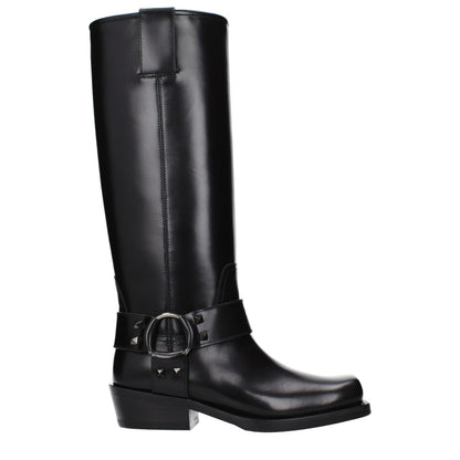 Valentino Garavani Black Leather Boots