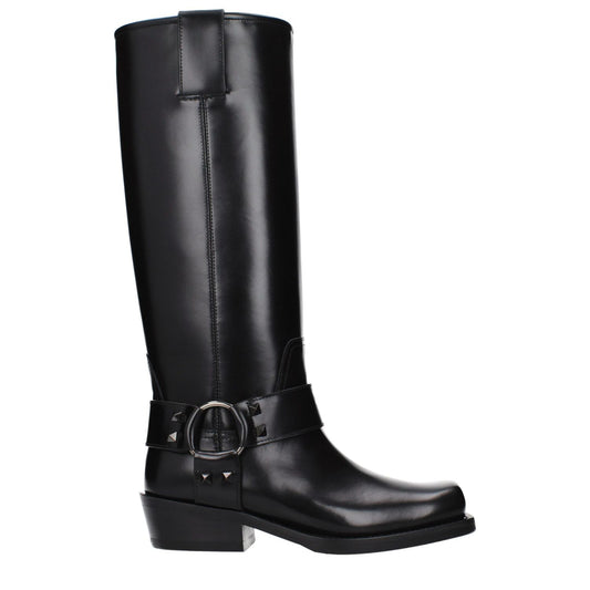 Valentino Garavani Black Leather Boots