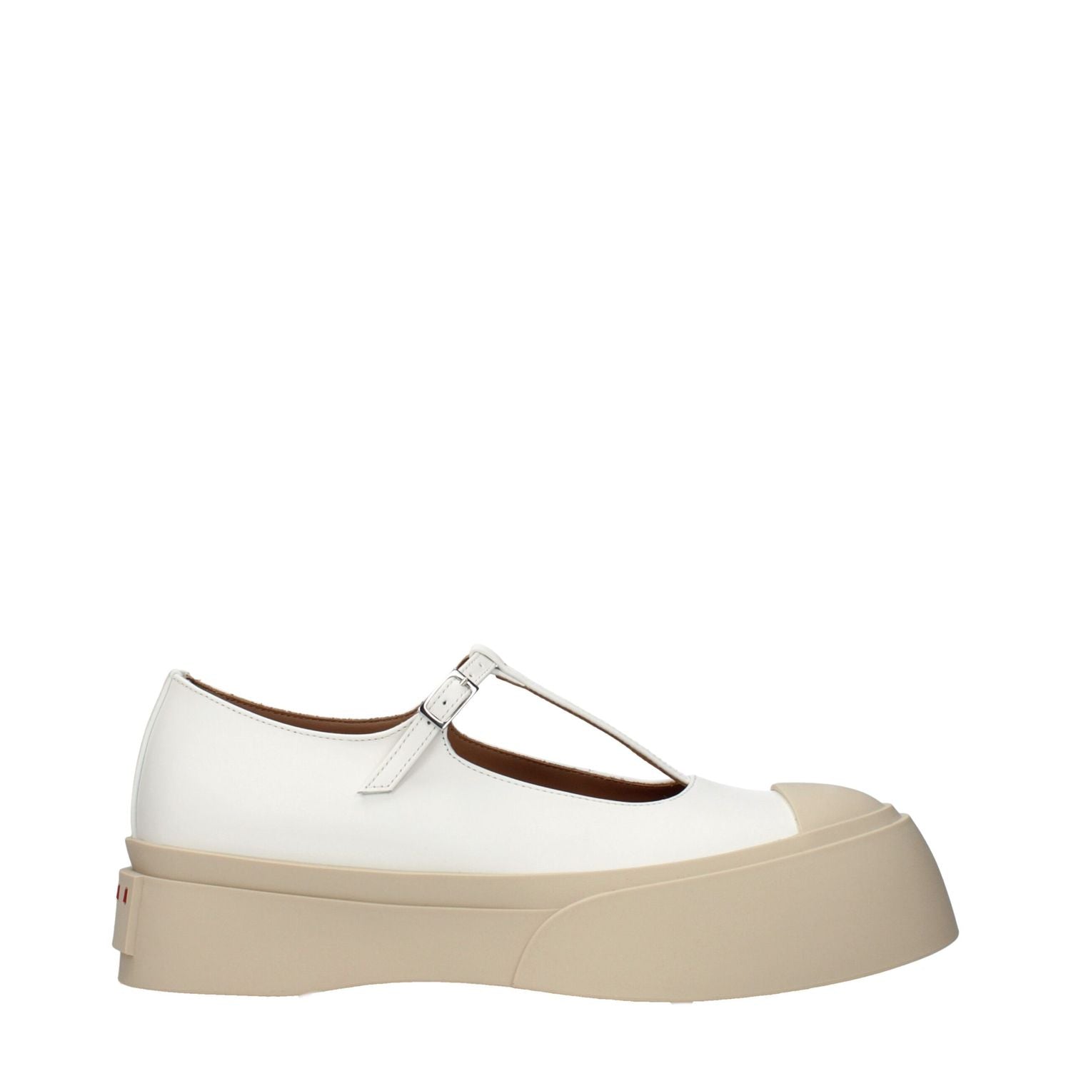 Marni White Leather Slip-On Loafers