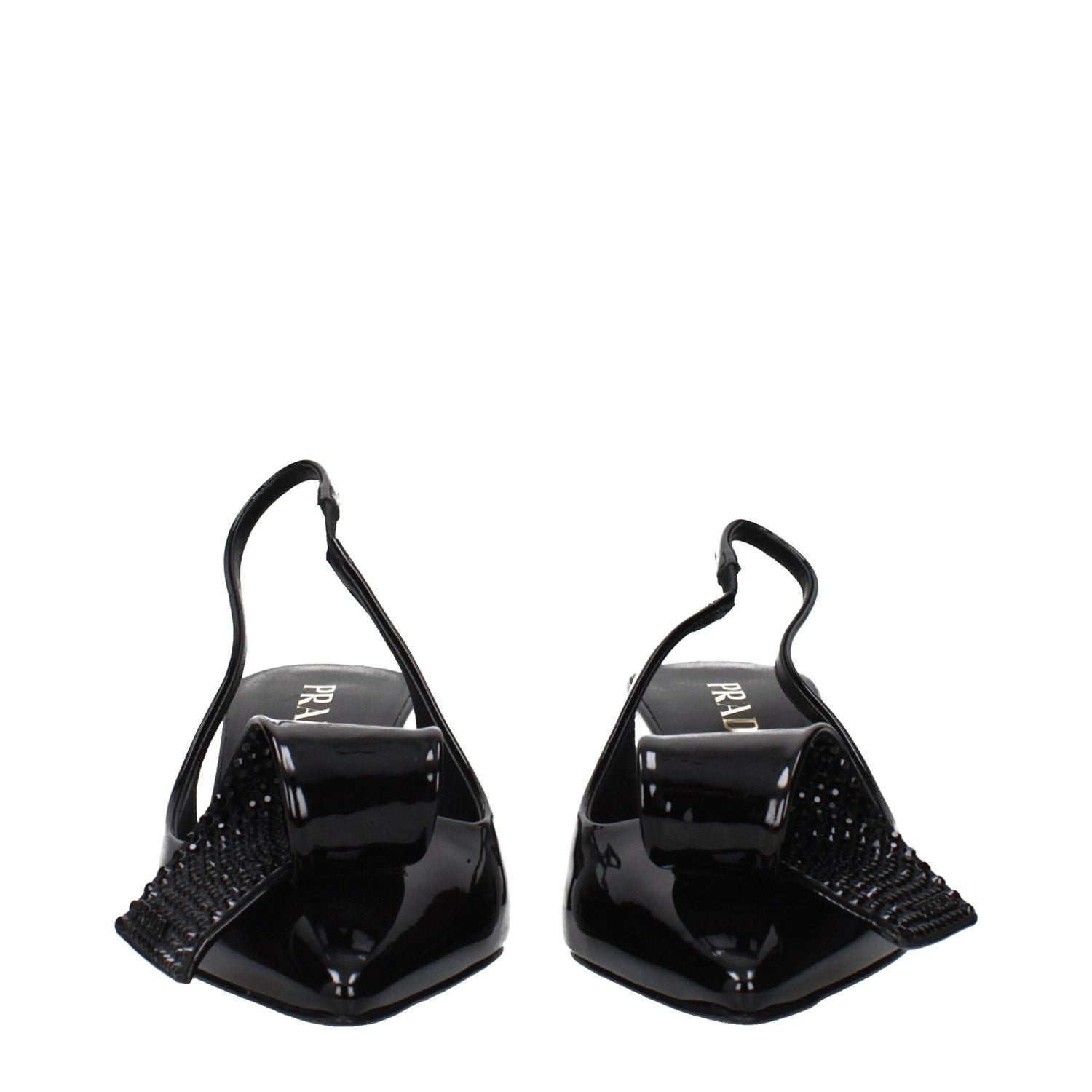 Prada Black Leather Stiletto Heel Sandals