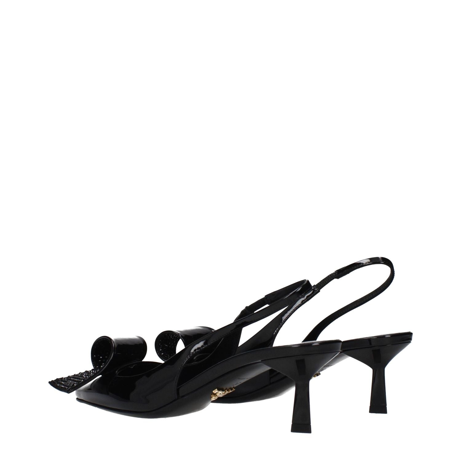 Prada Black Leather Stiletto Heel Sandals