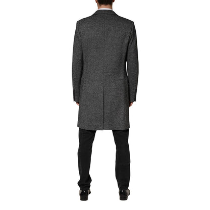 Dolce & Gabbana Gray Wool Blend Long Trench Coat Men Jacket