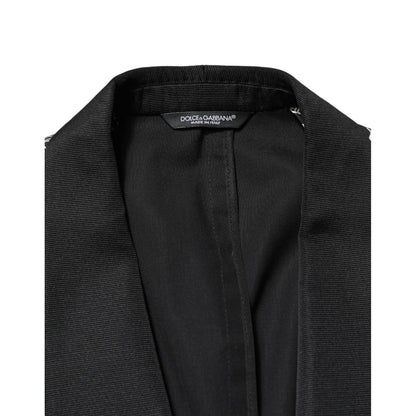 Dolce & Gabbana Black Jazz Club Silk Single Breasted Blazer