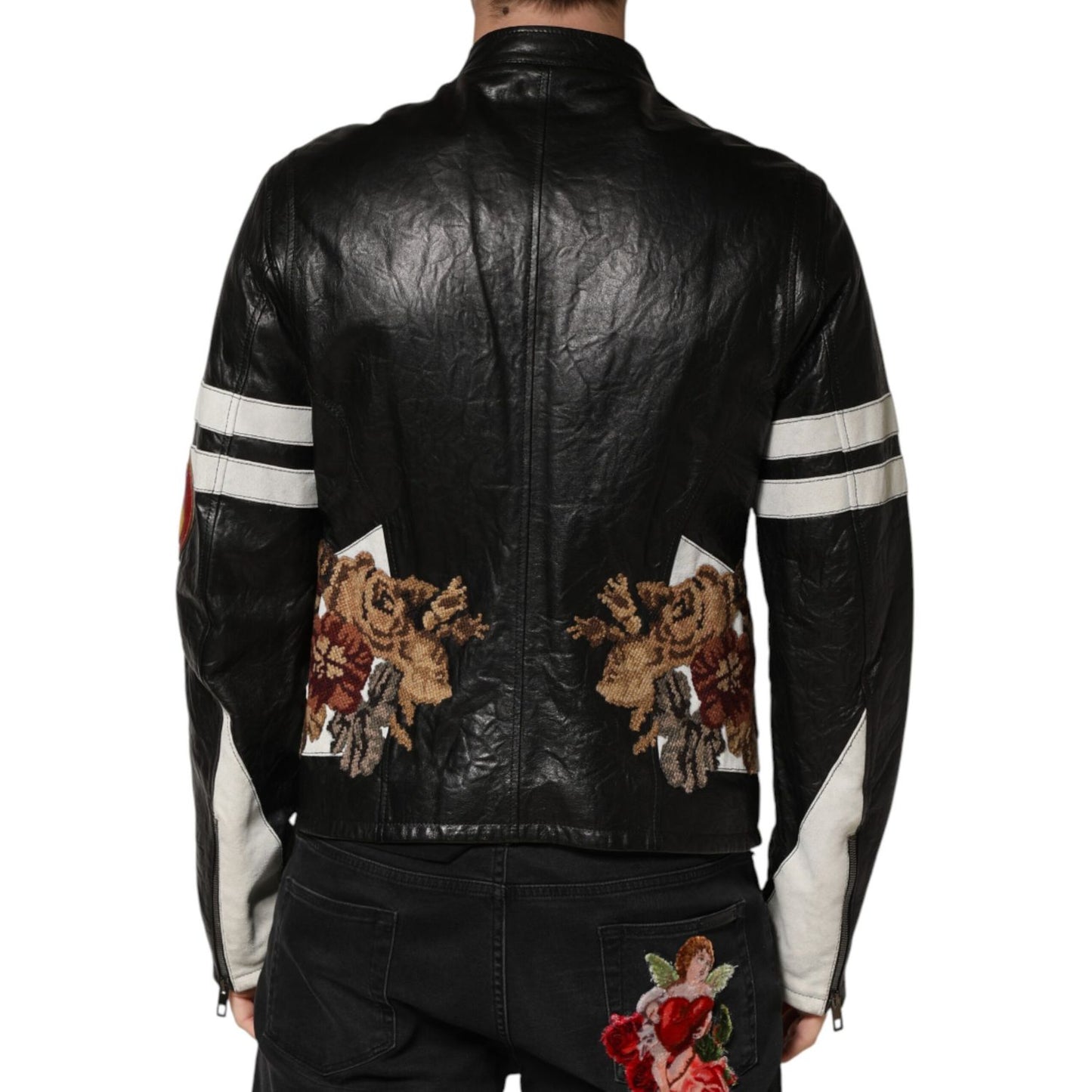 Dolce & Gabbana Black Guns n' Roses FullZip Men Biker Jacket
