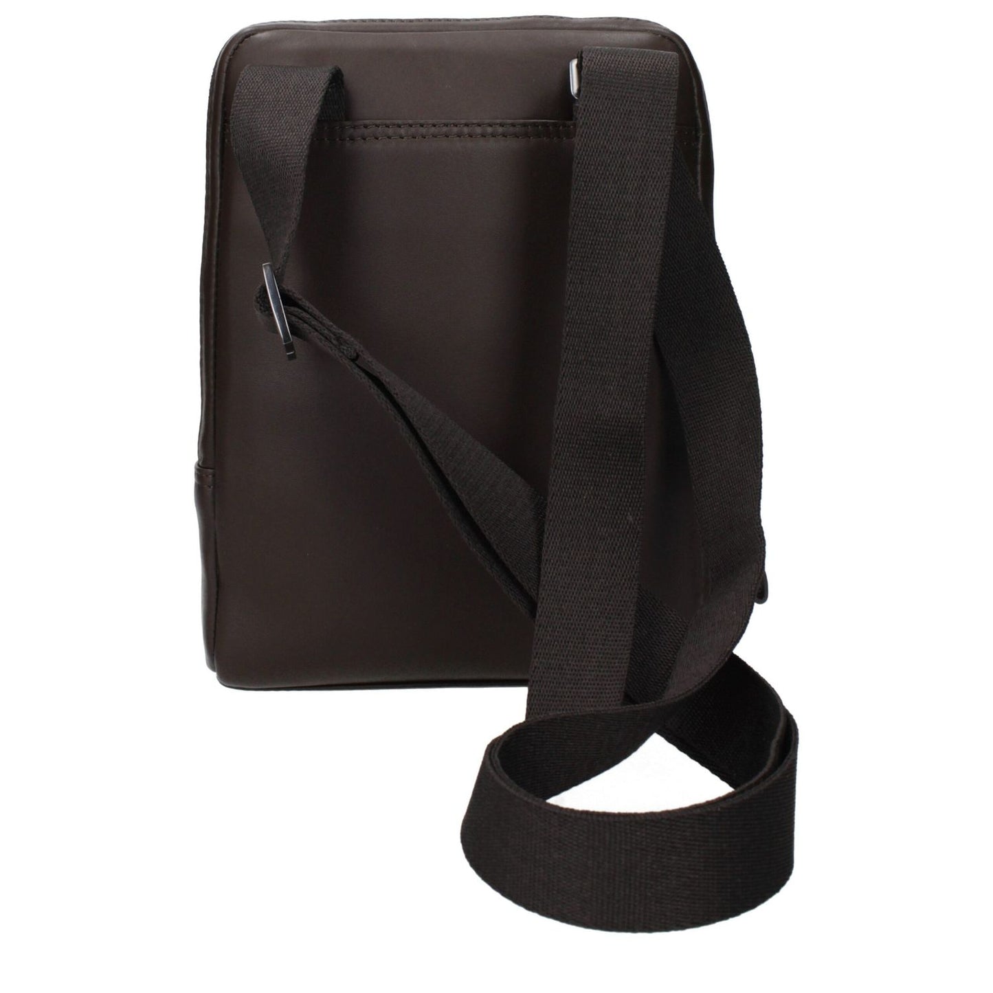 Piquadro Brown Leather Crossbody Bag