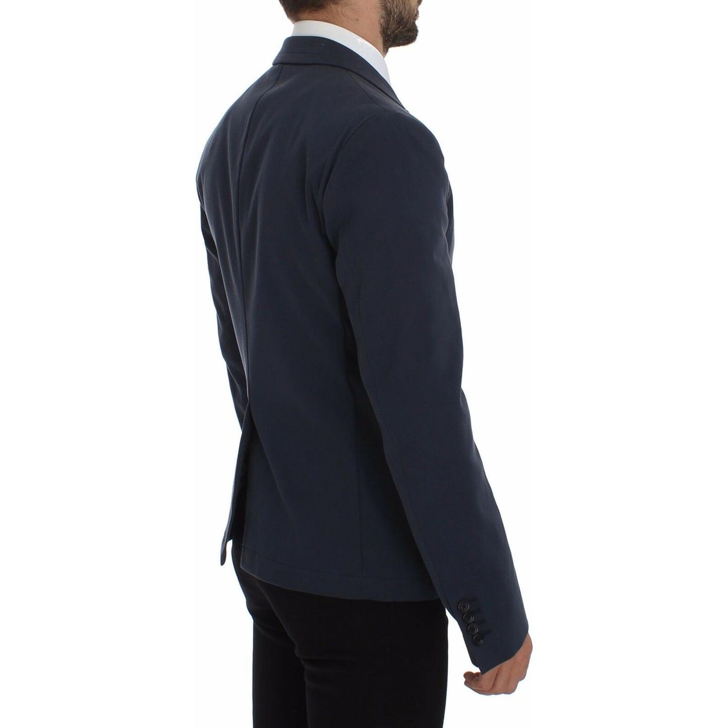 Dolce & Gabbana Elegant Blue Cotton Stretch Blazer Jacket Dolce & Gabbana