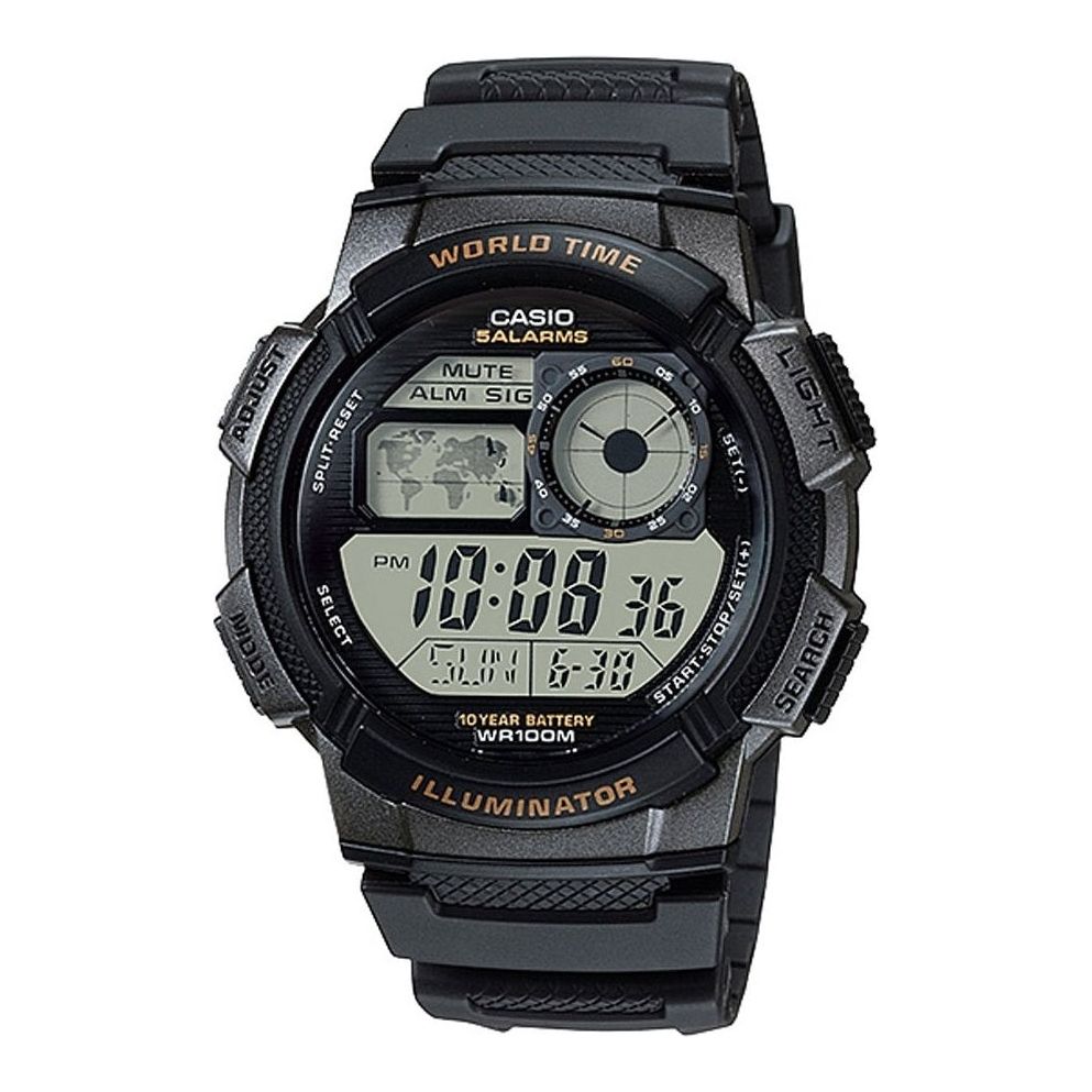 CASIO Mod. WORLD TIME ILLUMINATOR - 5 Alarms, 10 Year battery