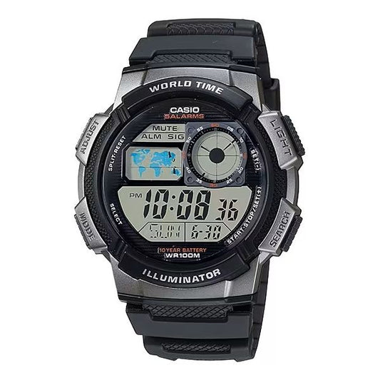 CASIO SPORT Mod. DIVER - WORLD TIME ILLUMINATOR 5 ALARMS, 10 YEARS BATTERY - BLACK