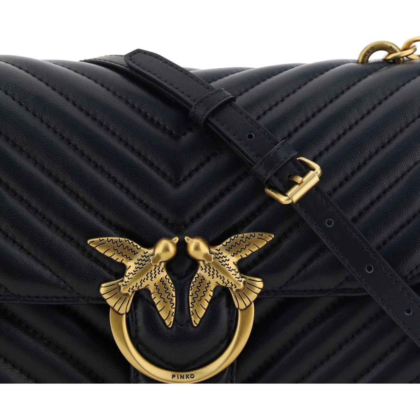 PINKO Elegant Black Quilted Leather Shoulder Bag black-calf-leather-love-bell-classic-shoulder-bag