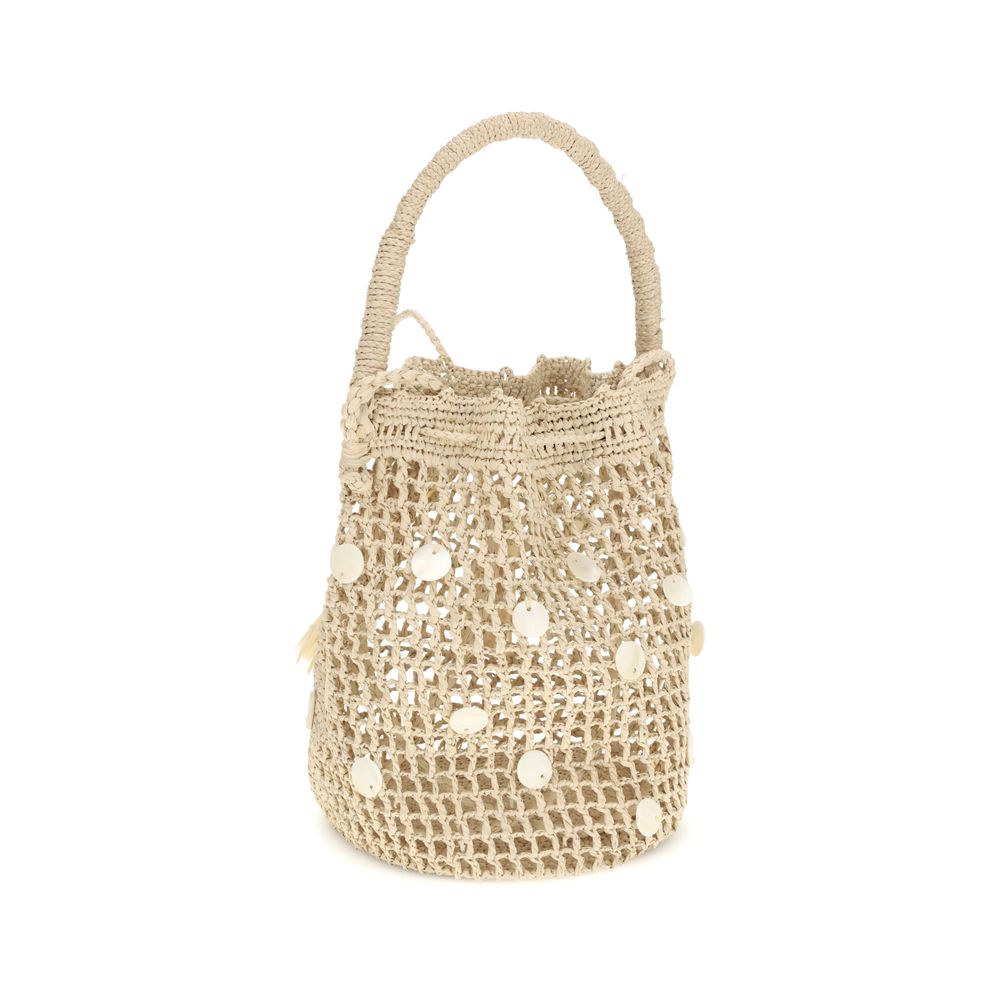Alanui Beige Raffia Backet Bag
