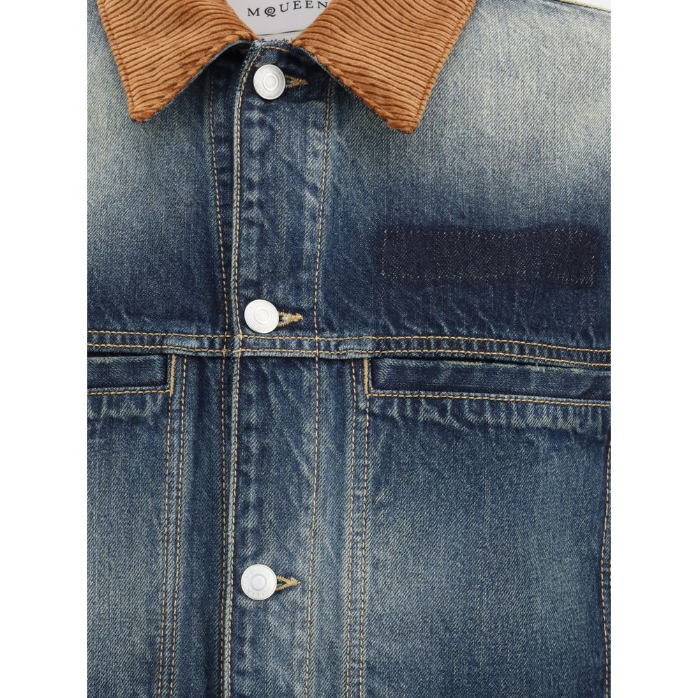 Alexander McQueen Blue Cotton Denim Jacket