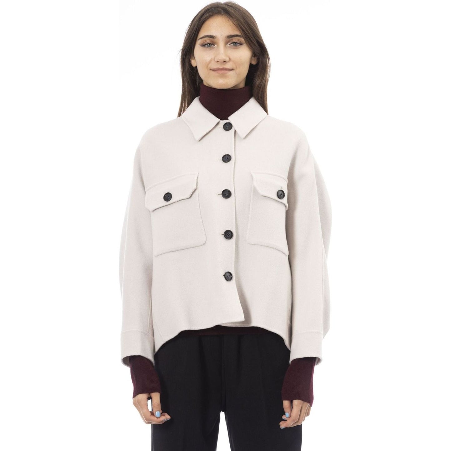 Alpha Studio Jackets AD8710N_5410STUCCO,Alpha Studio,Category-Clothing,Clothing,Gender-Women,Jackets,Jackets & Coats - Women - Clothing,Made in Italy,Subcategory-JacketsandCoats,true,White,Women,Women > Clothing > Jackets,women >Bags,women>accessorries