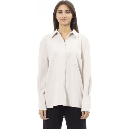 Alpha Studio Shirts AD8890L_5370STUCCO,Alpha Studio,Category-Clothing,Clothing,Gender-Women,Made in Italy,Shirts,Shirts - Women - Clothing,Subcategory-Shirts,true,White,Women,Women > Clothing > Shirts,women >Bags,women>accessorries