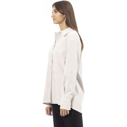 Alpha Studio Shirts AD8890L_5370STUCCO,Alpha Studio,Category-Clothing,Clothing,Gender-Women,Made in Italy,Shirts,Shirts - Women - Clothing,Subcategory-Shirts,true,White,Women,Women > Clothing > Shirts,women >Bags,women>accessorries