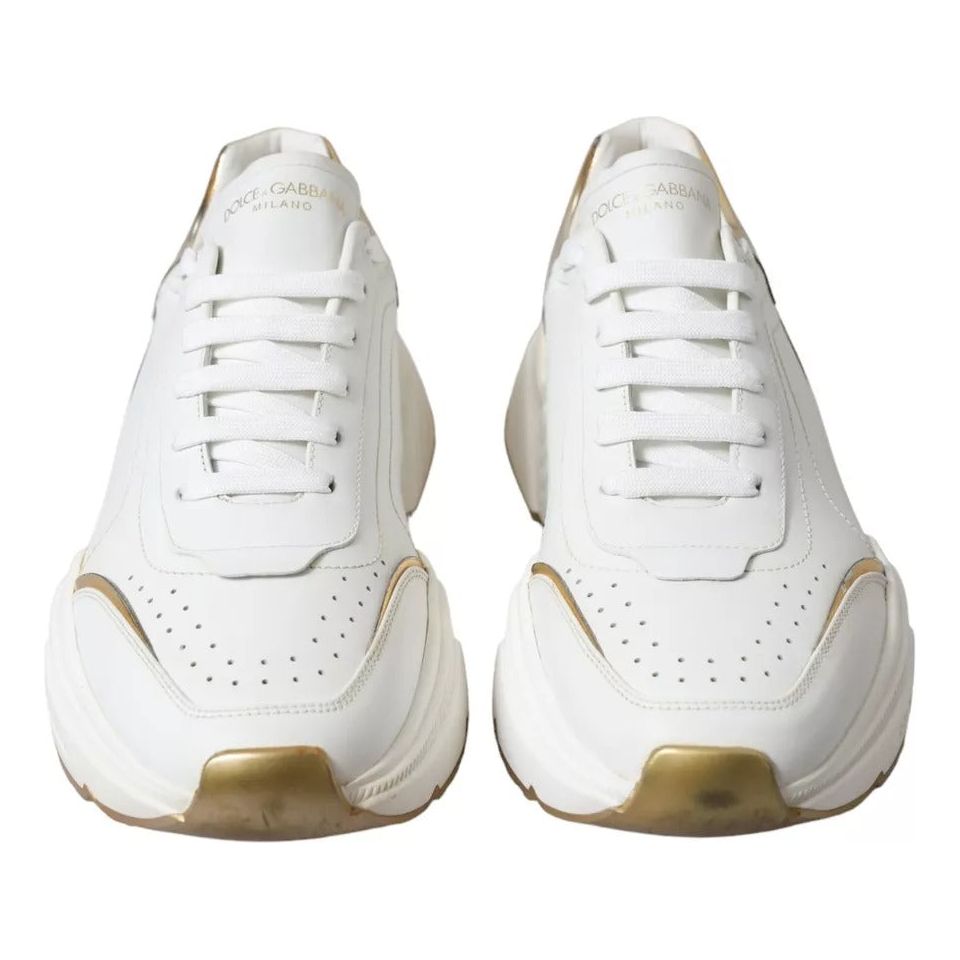 White Gold Leather Men Sneakers DAYMASTER Shoes