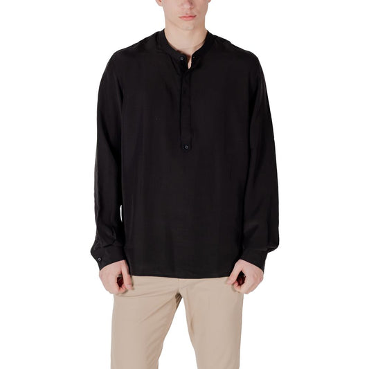 Antony Morato Black Lyocell Shirt Antony Morato