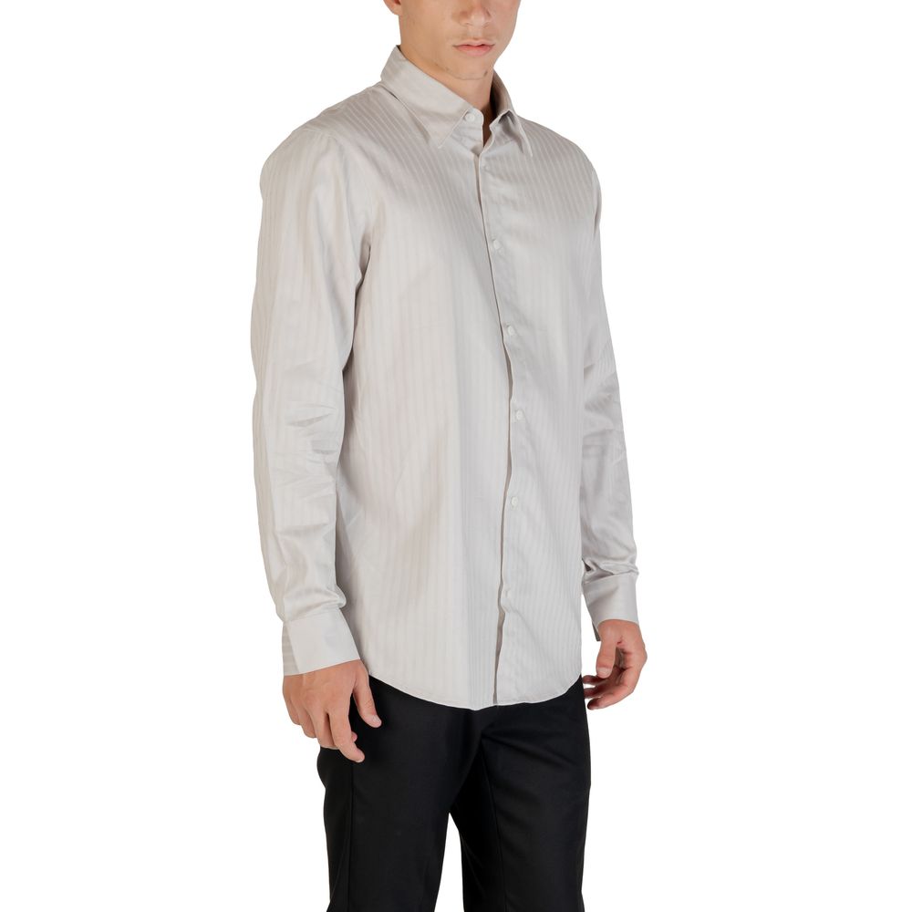 Armani Exchange Gray Cotton Pattern Shirt 1728,71956299936,Armani Exchange,Clothing,Gray,IT54 | XXL,Men,New with tags,Pattern - Shirts - Clothing,Shirts - Clothing