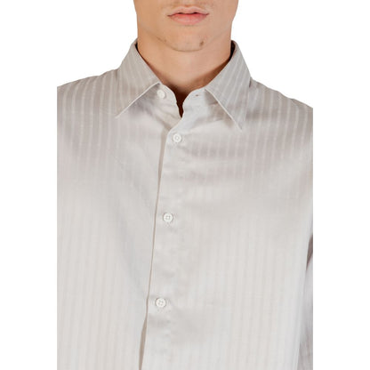 Armani Exchange Gray Cotton Pattern Shirt 1728,71956299936,Armani Exchange,Clothing,Gray,IT54 | XXL,Men,New with tags,Pattern - Shirts - Clothing,Shirts - Clothing