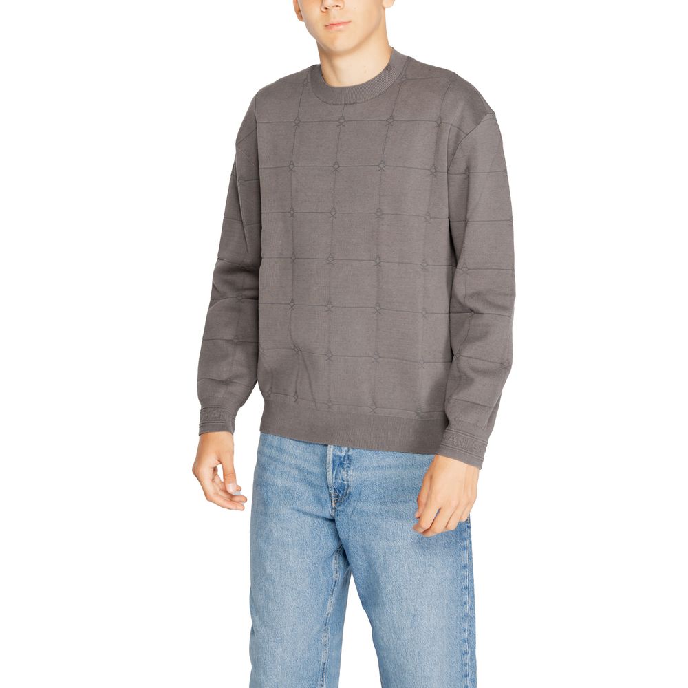 Armani Exchange Gray Cotton Sweatshirt Armani Exchange