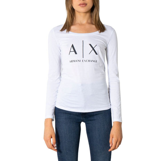 Armani Exchange White Cotton Long Sleeve T-Shirt Armani Exchange