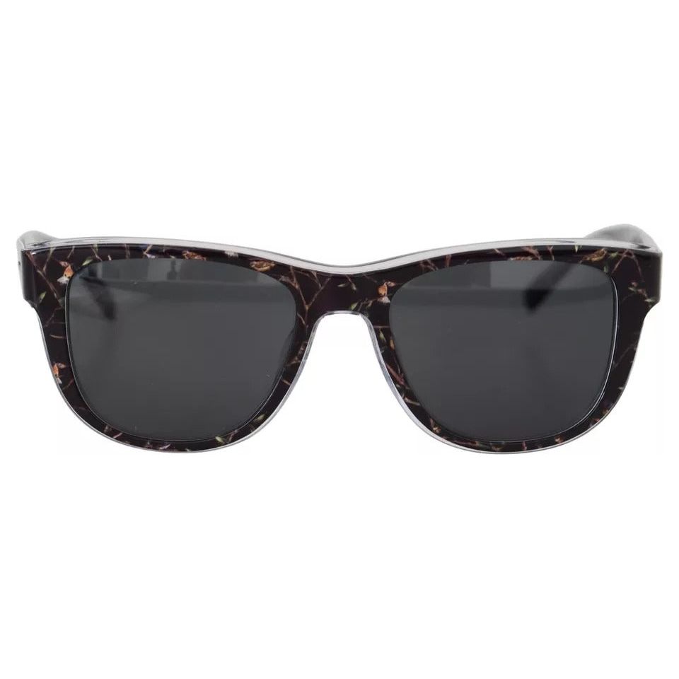 Black Plastic Full Rim Gray Mirror Lens DG4284-F Sunglasses
