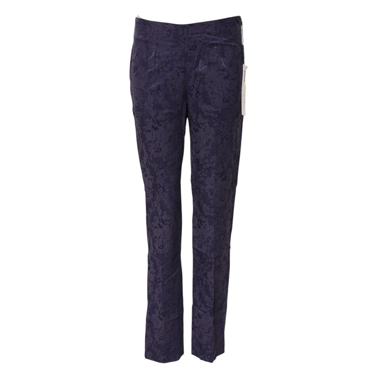 BENCIVENGA Purple Jacquard High Waisted Pants BENCIVENGA