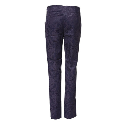 BENCIVENGA Purple Jacquard High Waisted Pants BENCIVENGA