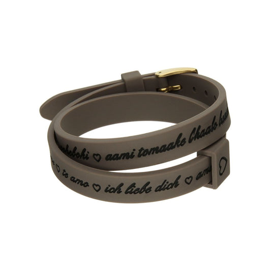 Il MEZZOMETRO Mod. I LOVE YOU GOLD BUCKLE EDITION - GREY - Bracciale in silicone/silicone bracelet-0