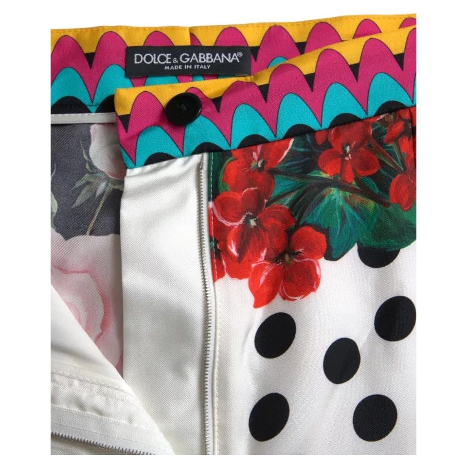 Multicolor Floral Polka Dot Hot Pants Shorts