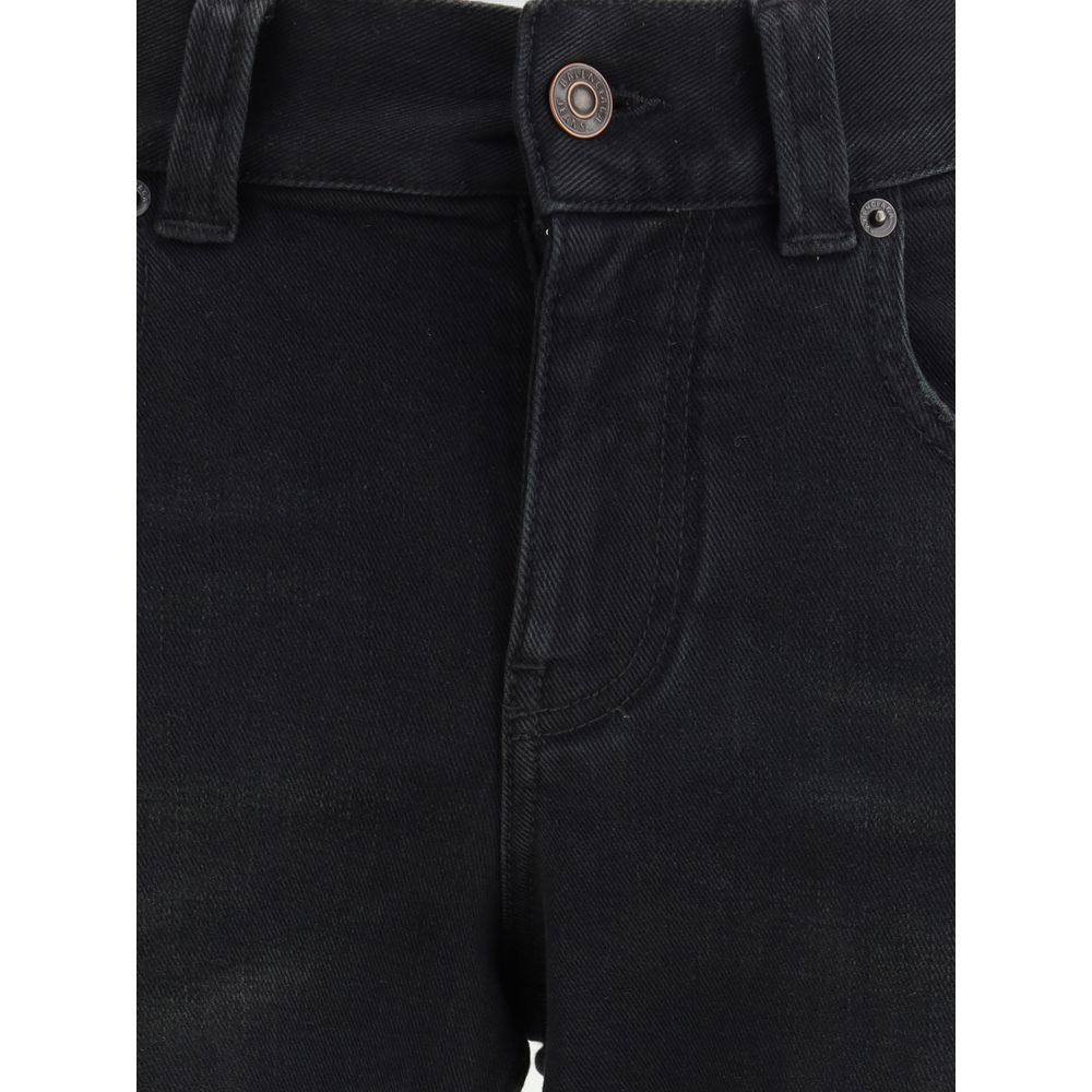 Balenciaga Black Cotton Bootcut Jeans Balenciaga