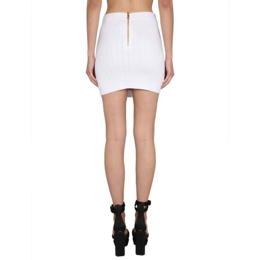 Balmain White Polyester Mini Skirt 1728,38,75611013280,Balmain,Clothing,Mini - Skirts - Clothing,New with tags,Skirts - Clothing,White,Women
