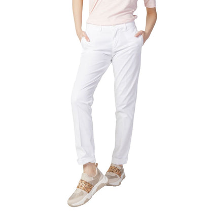 Blauer White Cotton Casual Pants Blauer