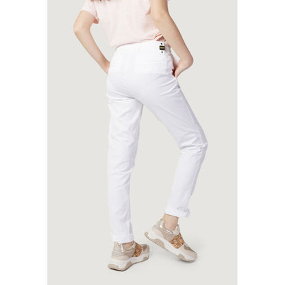Blauer White Cotton Casual Pants Blauer