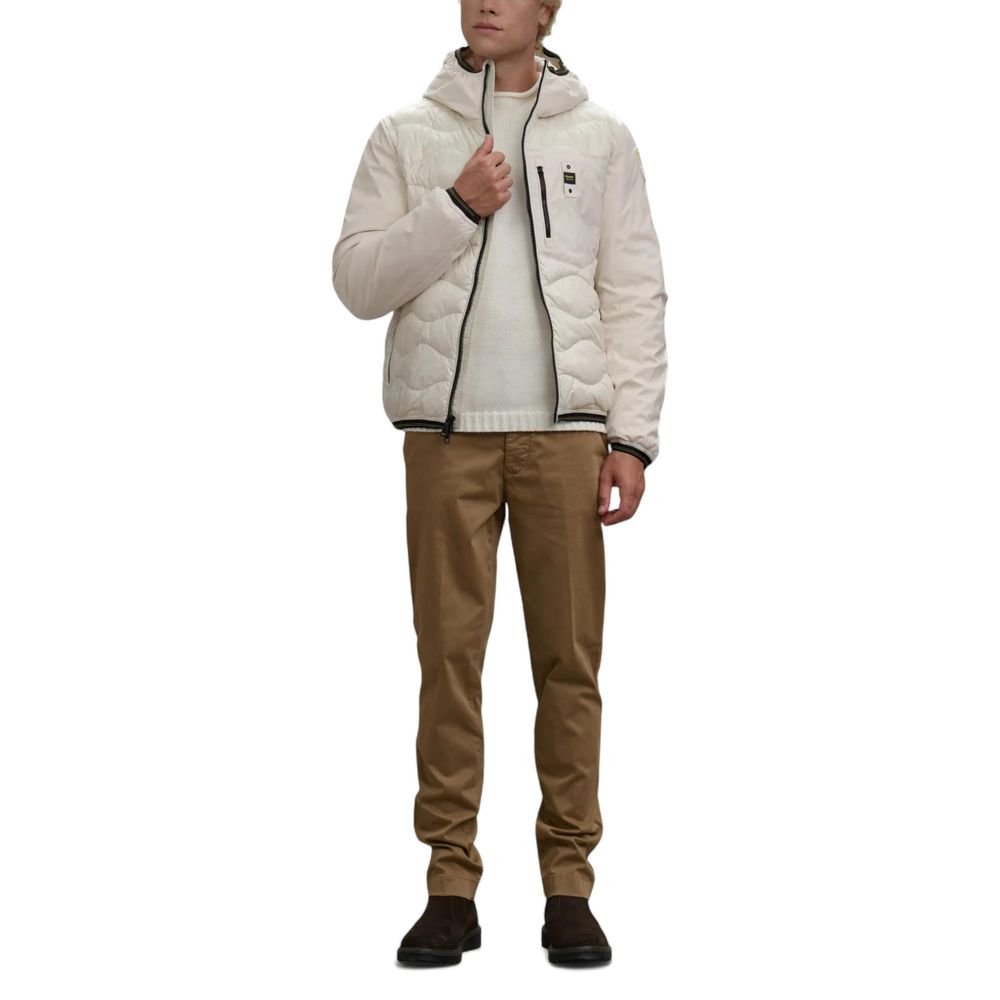 Blauer White Polyamide Shell Jacket 1728,71956299936,Blauer,Clothing,IT54 | XXL,Jackets & Coats - Clothing,Men,New with tags,Shell Jackets - Jackets & Coats - Clothing,White