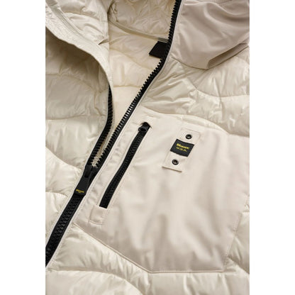 Blauer White Polyamide Shell Jacket 1728,71956299936,Blauer,Clothing,IT54 | XXL,Jackets & Coats - Clothing,Men,New with tags,Shell Jackets - Jackets & Coats - Clothing,White
