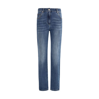 Brunello Cucinelli Blue Cotton Skinny Jeans Brunello Cucinelli