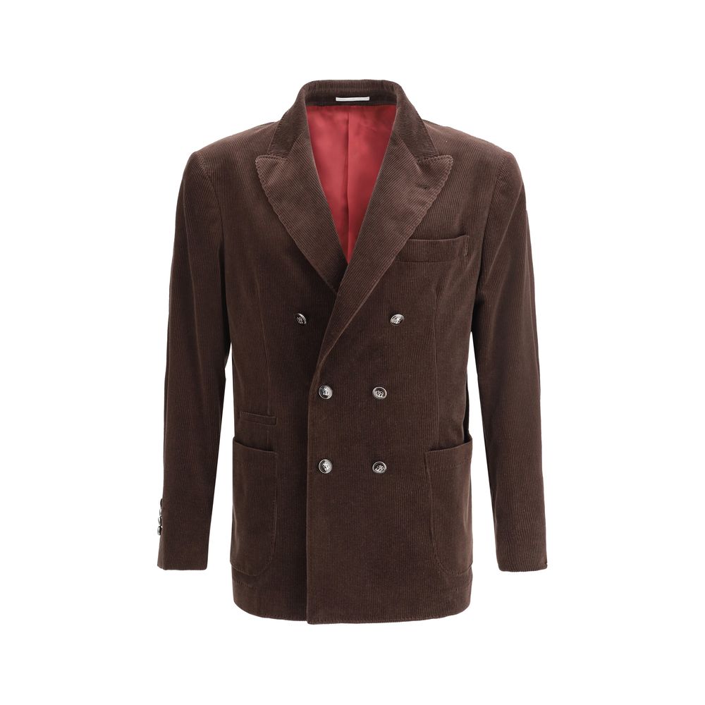 Brunello Cucinelli Brown Cotton Jackets And Coat Brunello Cucinelli