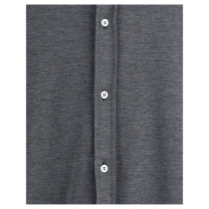 Brunello Cucinelli Gray Silk Shirt Brunello Cucinelli